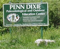 Sign outside gate at Penn Dixie site.